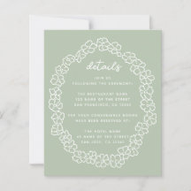 Budget Sage Green Floral Wreath Détails du Mariage