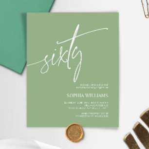 Papier Budget Sage Green Minimal 60e anniversaire Invitat
