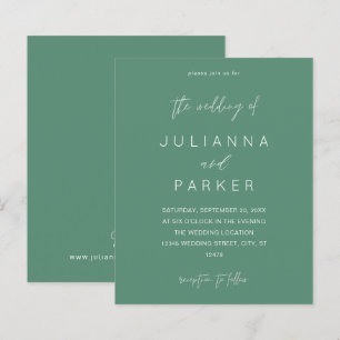 Papier Budget Sage Green MOD Calligraphie Mariage