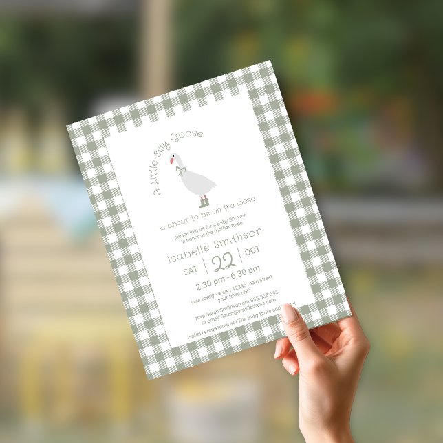Papier Budget Sage Green Silly Little Goose Baby shower (Créateur téléchargé)