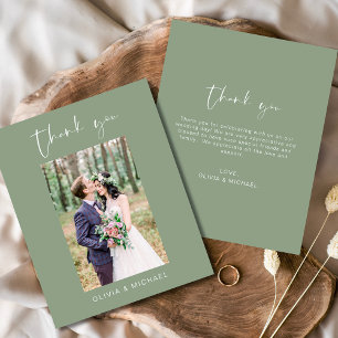 Papier Budget Sage Merci Mariage vert photo