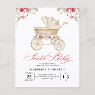 Papier BUDGET Santa Baby Poussette pour Fête de Naissance