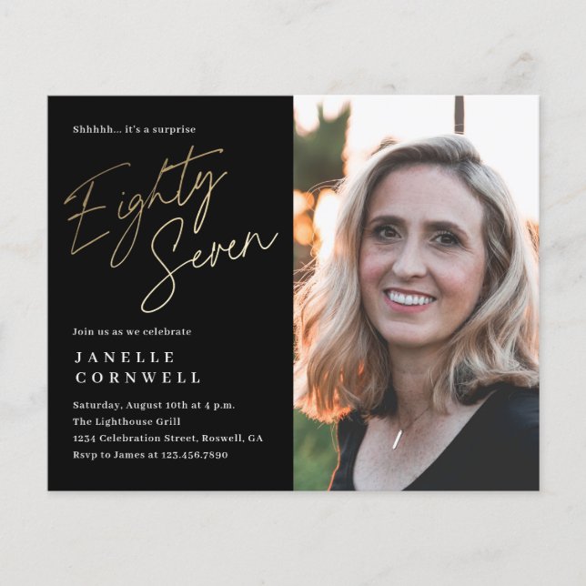 Papier Budget Script Black Gold 87e anniversaire (Devant)