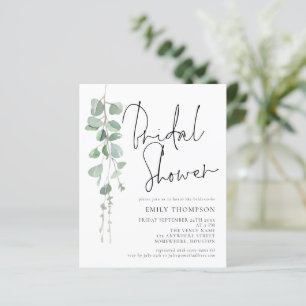 Papier Budget Script Eucalyptus Invitation à la douche nu