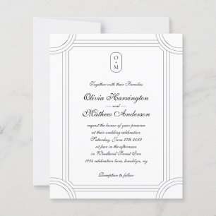Papier Budget Script Formel avec Monogramme Géométrique d