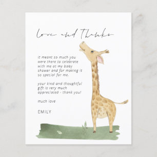 Papier Budget Script Giraffe Baby shower Amour et Merci
