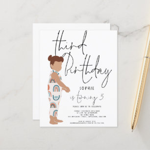 Papier Budget Script Girl tendance 3ème anniversaire invi