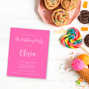 Papier Budget Script Hot rose 11e fête d'anniversaire