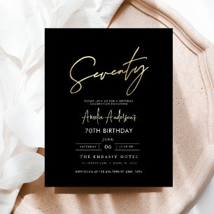Papier Budget Script noir et or 70e anniversaire