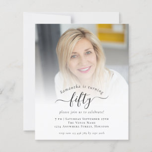 Papier Budget Script photo 50e anniversaire Invitation de