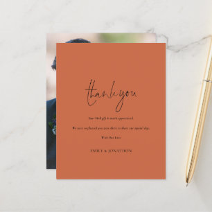 Papier Budget Script Photo Terracotta Mariage Merci
