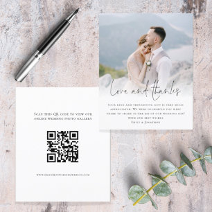 Papier Budget Script QR Code Photo Mariage Love Merci
