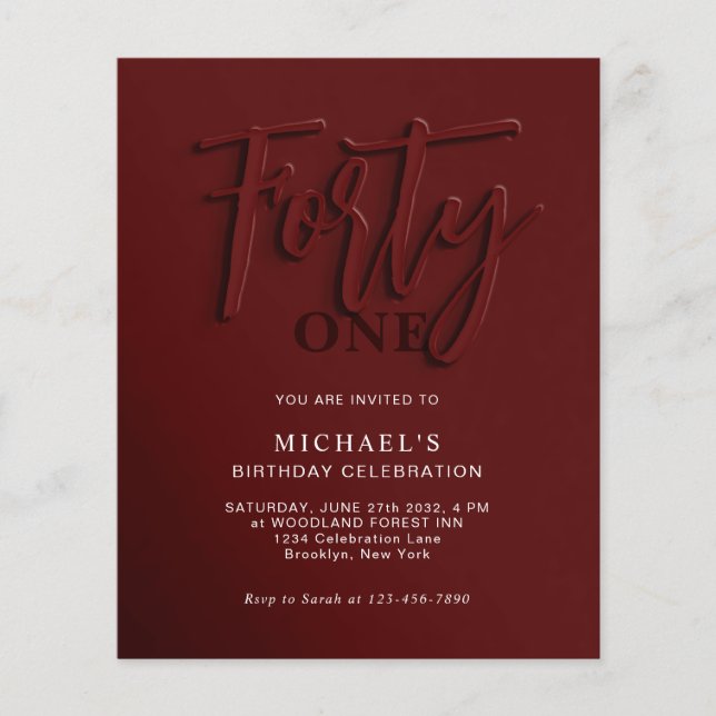 Papier BUDGET Script rouge Quarante-quarantième anniversa (Devant)