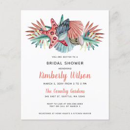 Papier Budget Sea Coral Beach Invitation nuptiale douche