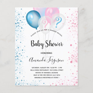 Papier Budget sexe révéler baby shower garçon fille parti