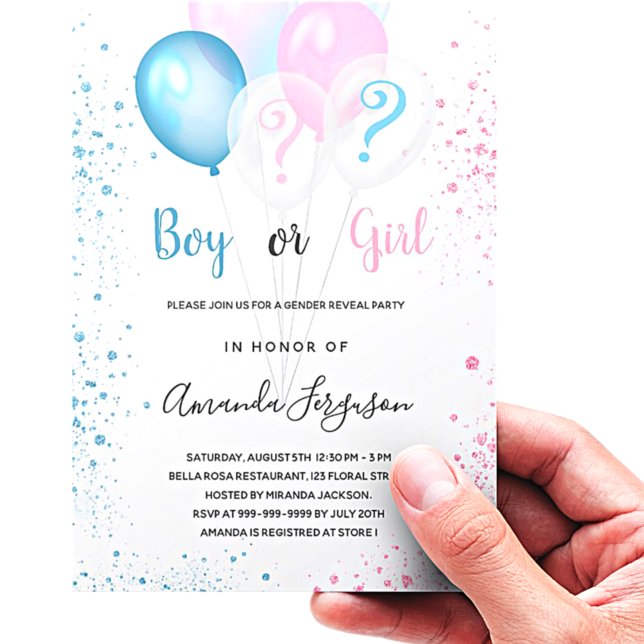 Papier Budget sexe révéler baby shower garçon fille parti (Créateur téléchargé)