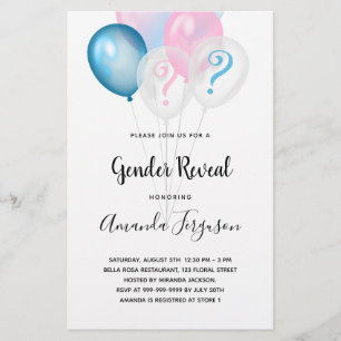 Papier Budget sexe révéler la fête bleu rose garçon fille