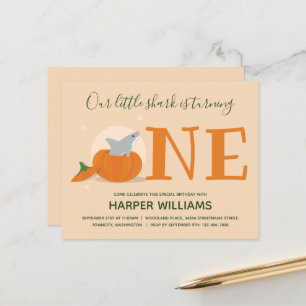 Papier Budget Shark Un Citrouille Premier Invitation d'an