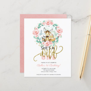 Papier Budget She's A Wild One 1st Birthday Invitation