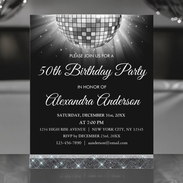 Papier Budget Silver 50e anniversaire Silver Disco Ball (Créateur téléchargé)