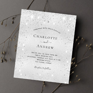 Papier Budget Silver QR code RSVP faire-part de mariage