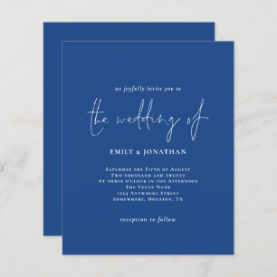 Papier Budget Simple Bleu Bleu QR Code Mariage Invitation