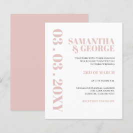Papier Budget Simple Blush Moderne Faire-part de mariage