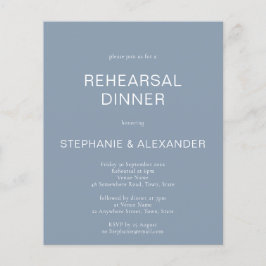 Papier Budget Simple Dusty Bleu Répétition Invitation