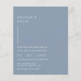 Papier Budget simple Dusty Blue Faire-part de mariage