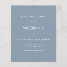 Papier Budget Simple Dusty Blue Wedding Enregistrer La Da