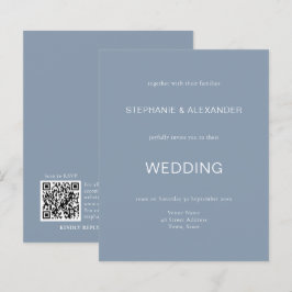 Papier Budget Simple Dusty Mariage QR Code Invitation