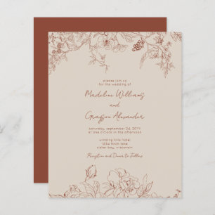 Papier Budget Simple Elegance Boho Faire-part de mariage