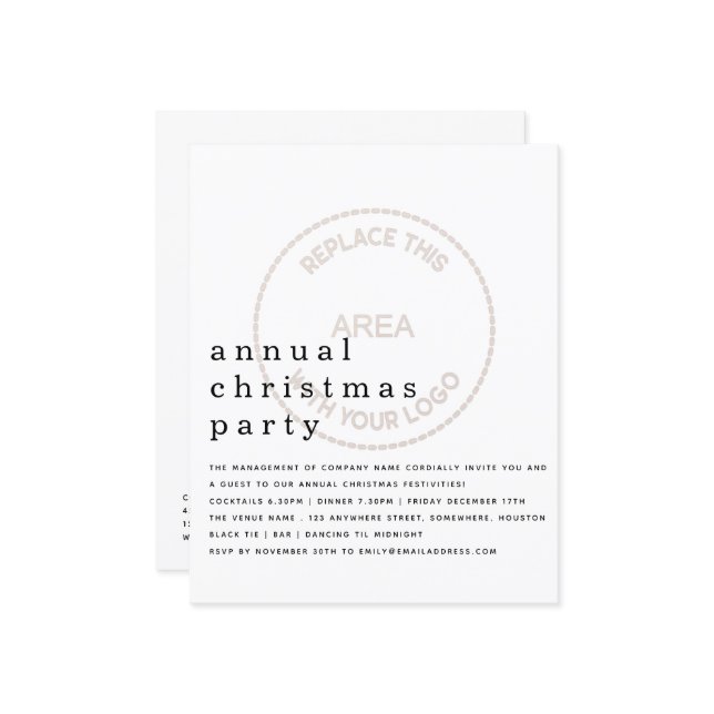 Papier Budget Simple Employé Fête Petit Invitation (Devant/Arrière en situation)