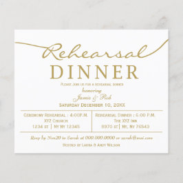 Papier Budget Simple Gold Rehearer Dîner Invitation