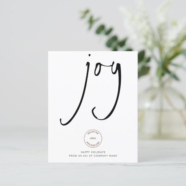 Papier Budget Simple Logo Joie Black White Company Holida (Debout devant)