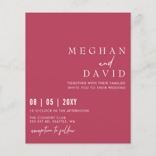 Papier Budget Simple Magenta Faire-part de mariage