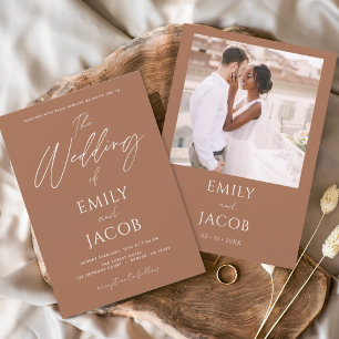 Papier Budget Simple Mariage Photo Script Terracotta