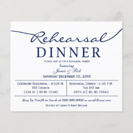 Papier Budget Simple Marine Rehearer Dîner Invitation