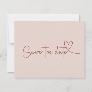 Papier Budget Simple Minimal Rose Tan Enregistrer la date
