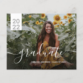 Papier Budget Simple Moderne 2 Photo Graduation Annonce
