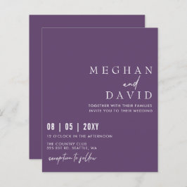 Papier Budget Simple Moderne Faire-part de mariage Violet