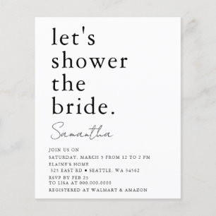Papier Budget Simple Moderne Invitation De Douche Nuptial