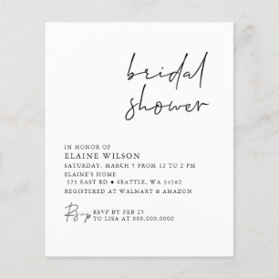 Papier Budget Simple Moderne Invitation De Douche Nuptial
