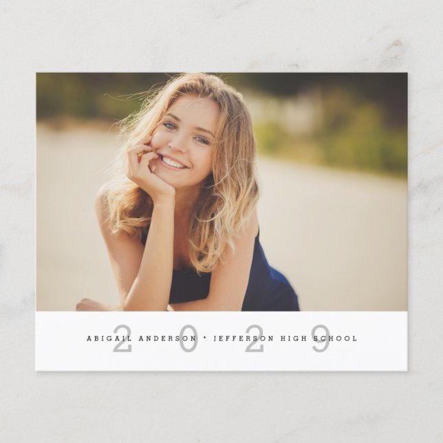 Papier Budget Simple Photo Graduation Faire-part (Devant)