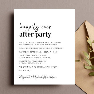 Papier Budget Simple Photo Mariage Réception Invitation