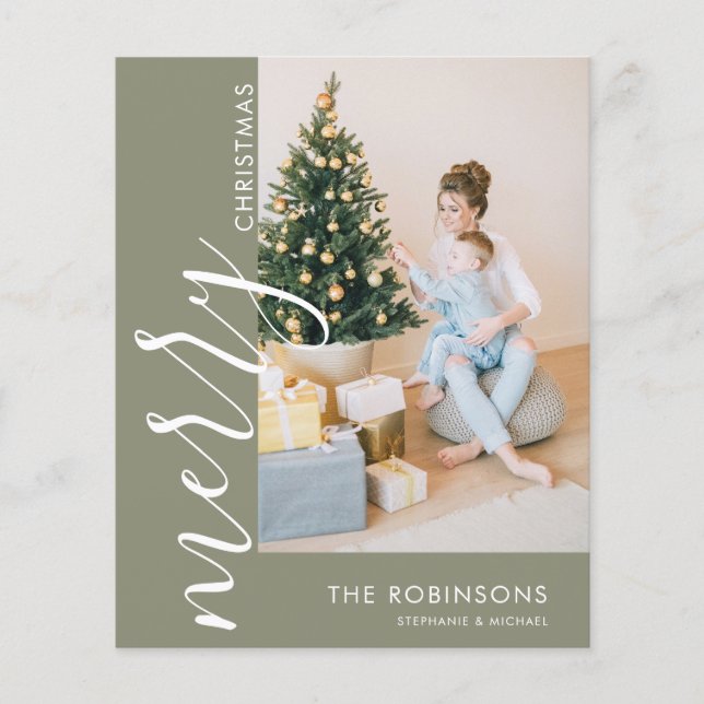 Papier Budget Simple Photo moderne Joyeux Noël (Devant)