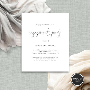 Papier Budget Simple Script Engagement Party Invitation