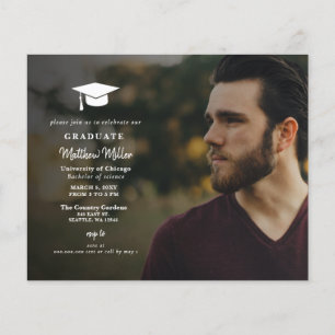 Papier Budget Simple Superposition Photo Graduation Invit