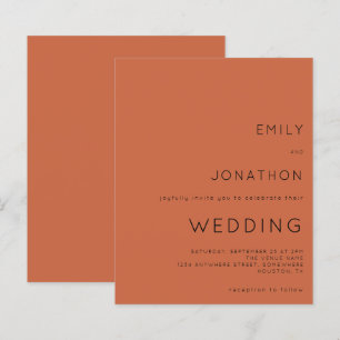 Papier Budget Simple Texte Faire-part de mariage Terracot