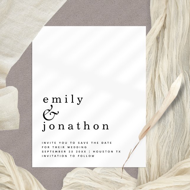 Papier Budget Simple Typographie Mariage Enregistrer La D (Budget price Minimalst Save the Date. Part of a wide ranging collection. Fully Customisable.)